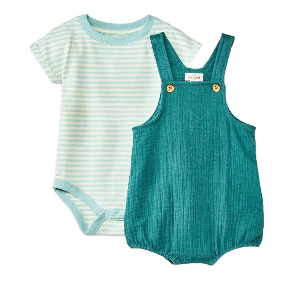 Striped Onesie and Romper Set